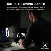 Portronics ClipCool Clip-On Fan – Features an LED ring for stylish illumination, compact design for easy attachment, and powerful airflow. Perfect for personal cooling at home or office.