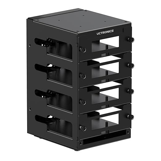 UCTRONICS Enclosure for Raspberry Pi Cluster Compatible with Pi 4B, 3B/3B+ House Up to 4 2.5? SSD, Support PoE /PoE + HAT and Switch, 2 Cooling Fans