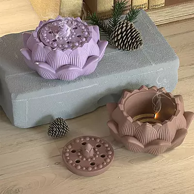 Silicon Mold Candle Concrete Holder Lotus Shape Jar Silicon Mold Candle Concrete Holder Lotus Shape Jar