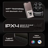 boAt Immortal 125 TWS in-Ear Earbuds w/up to 40 hrs Playtime, Quad Mics with ENx Tech, BEAST Mode with 40 ms Super Low Latency, ASAP Charge, IPX4 Resistance, RGB LED Lights, BT v5.3