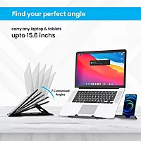 Portronics Hexa 22 Laptop Stand – 360° Rotation & Mobile Dock