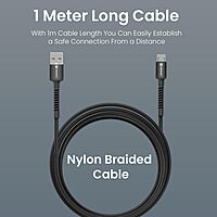 Portronics Konnect X USB-A to Micro USB Cable 3A Fast Charging Data Sync 1M Black