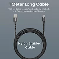 Portronics Konnect X USB-A to Micro USB Cable 3A Fast Charging Data Sync 1M Black