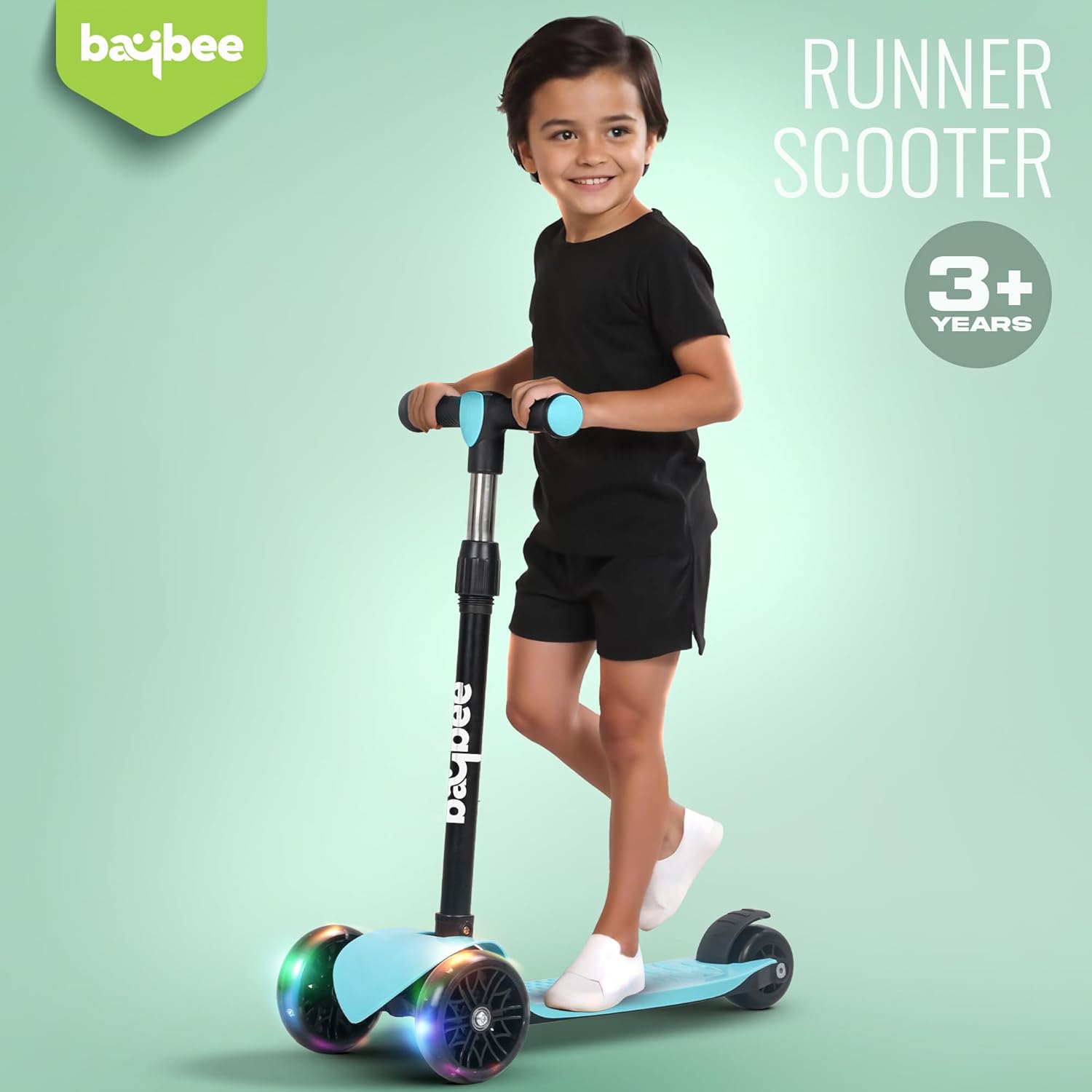 Baybee Zoomie Foldable Kick Scooter for Kids-Blue Baybee Zoomie Foldable Kick Scooter for Kids-Blue