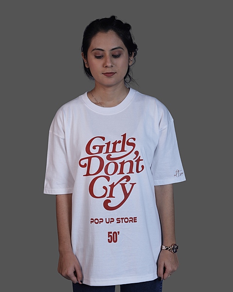Girls Don't Cry White Oversized tee