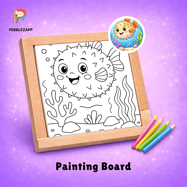 smiling puffer fish coloring