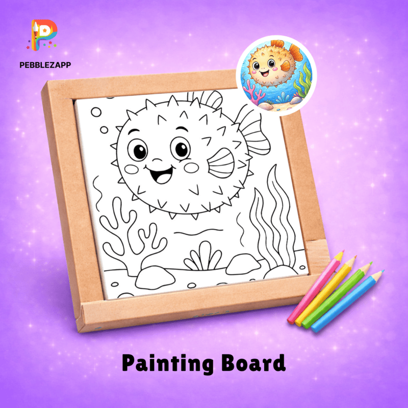 smiling puffer fish coloring