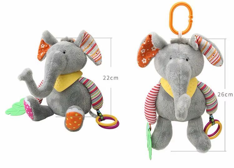 Peekaboo Elephant Multi-Sensory Activity Teething Toy & Rattle Peekaboo Elephant Multi-Sensory Activity Teething Toy & Rattle