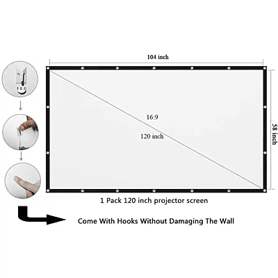 Tonzo Fabric 16:9 Projector Screen (100 Inch) Tonzo Fabric 16:9 Projector Screen (100 Inch)
