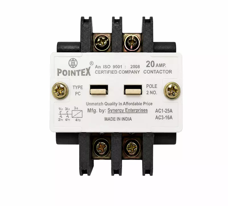 Pointex PCH-2PL 20A M2 2 Pole Contactor | 220V AC Coil | Panel Mount