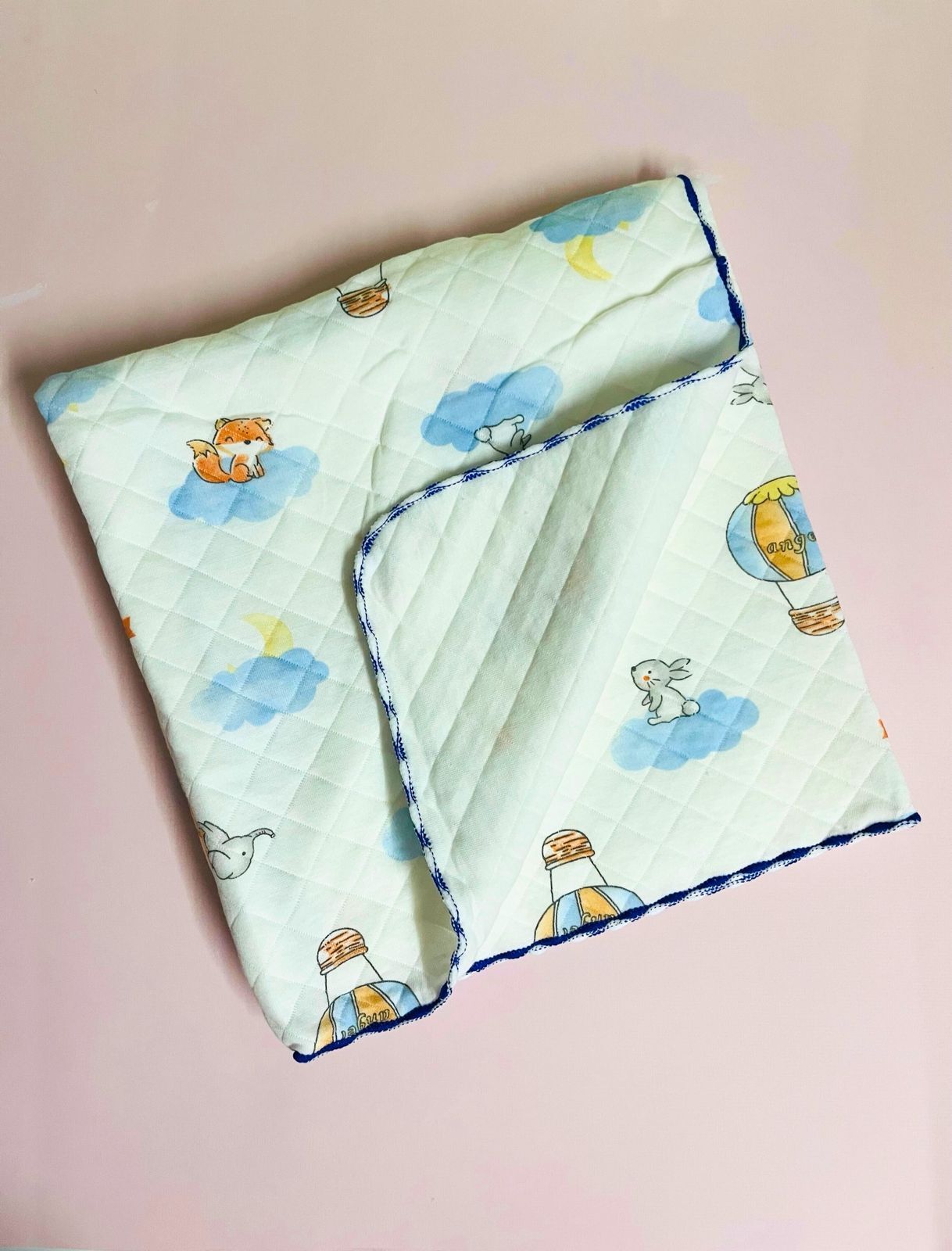 2-Layer Muslin Baby Blanket – 85x85 cm - Blue Cloud Comforter 2-Layer Muslin Baby Blanket – 85x85 cm - Blue Cloud Comforter