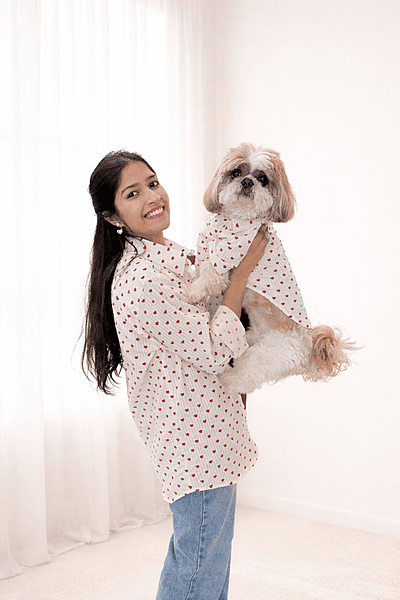 White & Red Heart Twinning Set