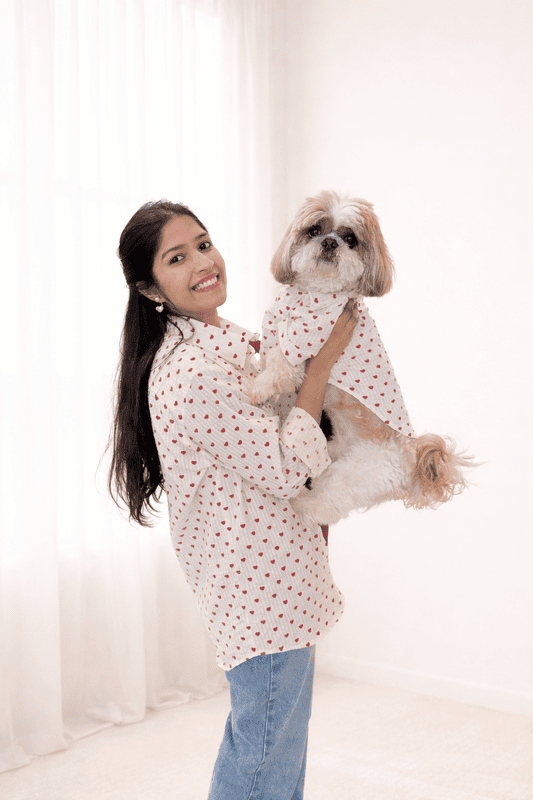 White & Red Heart Twinning Set