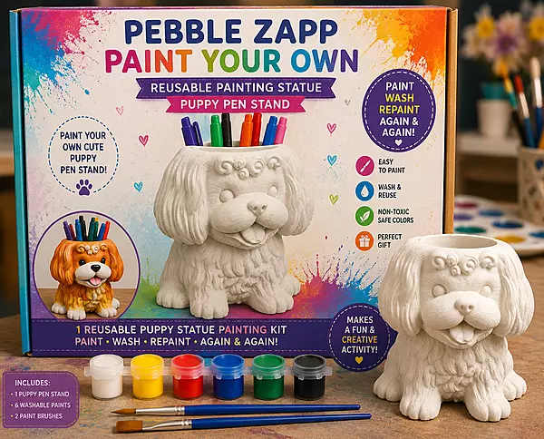 Reusable Puppy Head Pen Stand DIY Painting Kit – Paint Your Own Pen Holder