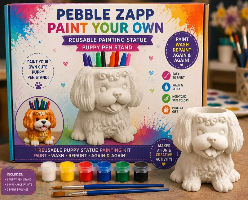 Reusable Puppy Head Pen Stand DIY Painting Kit – Paint Your Own Pen Holder