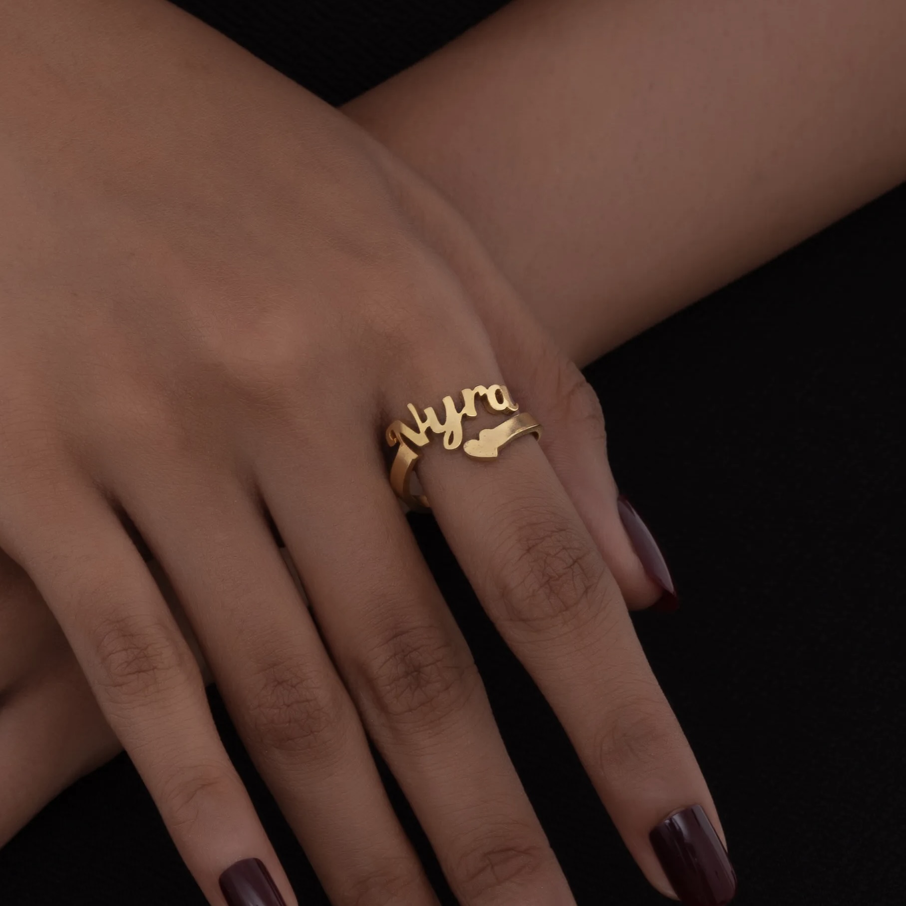 Personalized Celestial Heart ring