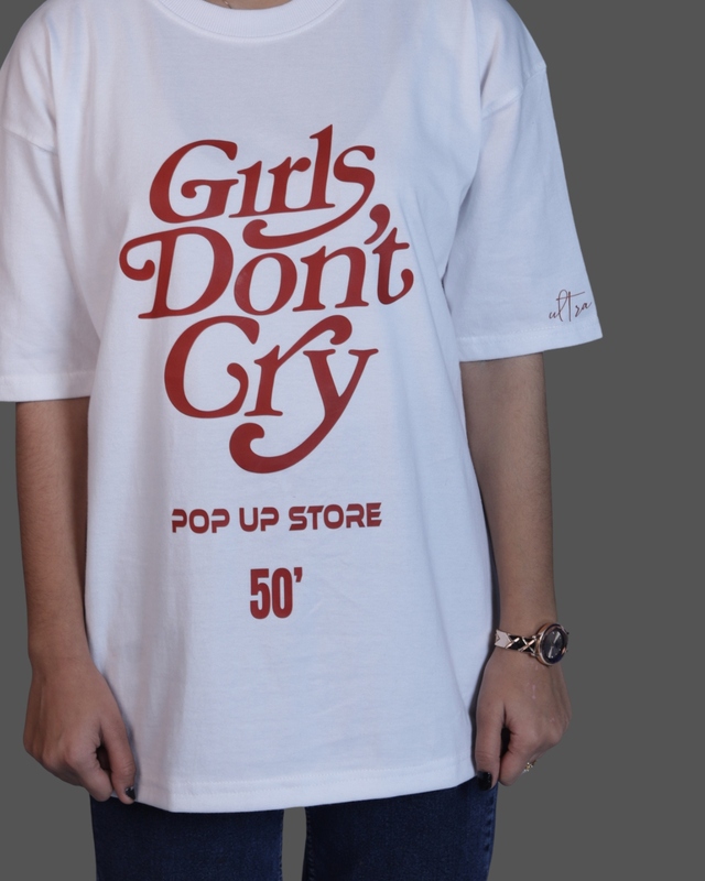 Girls Don't Cry White Oversized tee