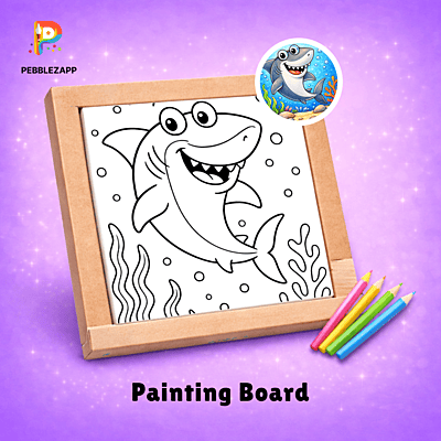 cartoon shark swimming