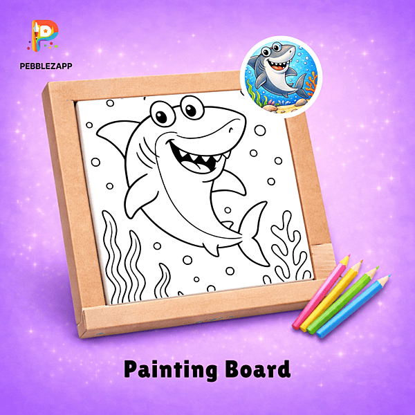 cartoon shark swimming