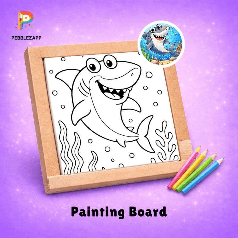 cartoon shark swimming