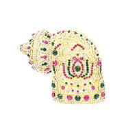 RED WITH GREEN MULTISTONE CROWN FOR GOD/Amman(right side)