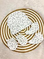 Cloud Pebbles Baby Cap, Mittens & Booties Set