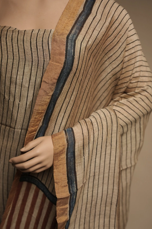 Linen 2pc suit set - Beige Ajrakh Print