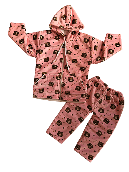 Kids Cartoon Print Hoodie and Pants Set