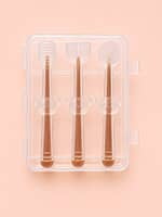 3pc Silicone Baby Toothbrush Set with Travel Case for 0-18 Months