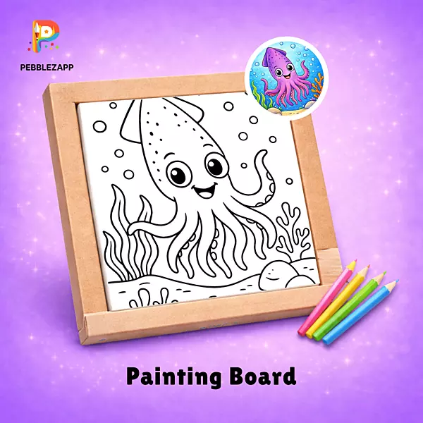 cartoon octopus swimming