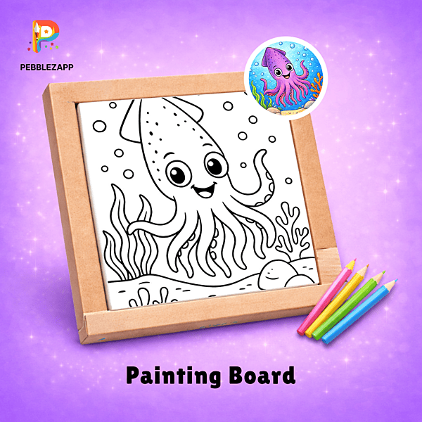 cartoon octopus swimming