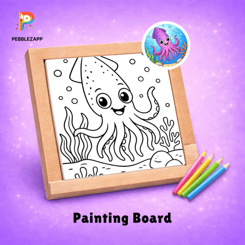 cartoon octopus swimming