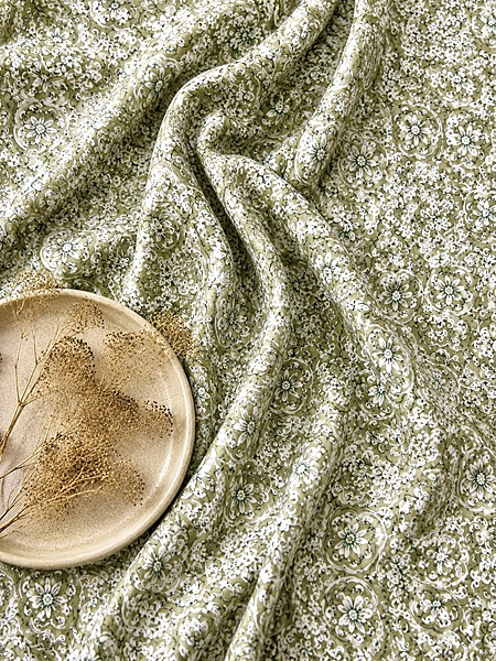 Cotton Sea Green Jaal Block Print