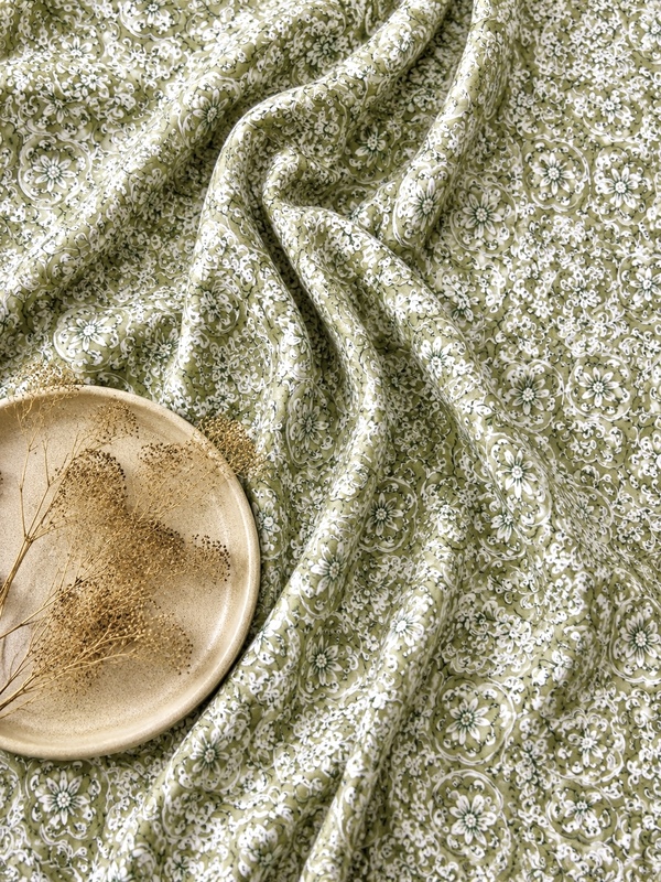 Cotton Sea Green Jaal Block Print