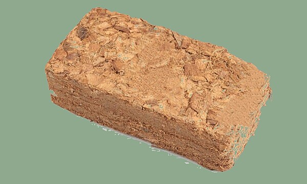 Coco Husk Chips Briquette | 650 g Compressed Coir Chips | Shrink Wrapped