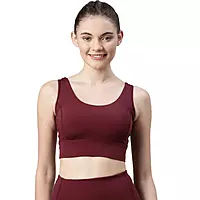 ENAMOR Athleisure Full Coverage Medium Impact Dry Fit Sports Bra E117 DRY BLOOD M