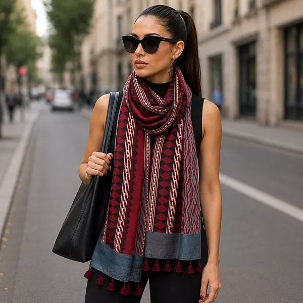 Cotton Ajrakh Print Stole #12