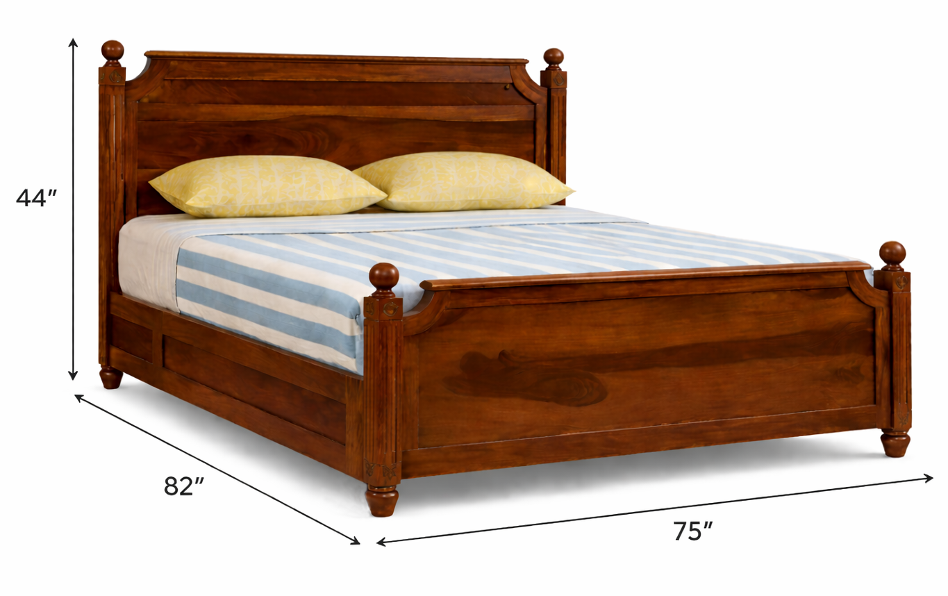 Luis Sheesham Wood Hotel King Size Bed