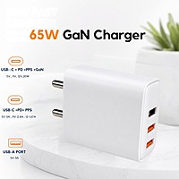 Champion 65W GaN Fast Charger with Type-C PD/PPS & USB Port, 3-Port Wall Adapter for Mobile, Tablet & Laptop
