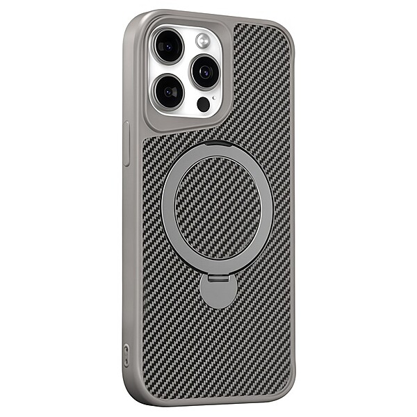 Covro Carbon Fibre Pattern Phone Case for iPhone 15 Pro MagSafe Compatible