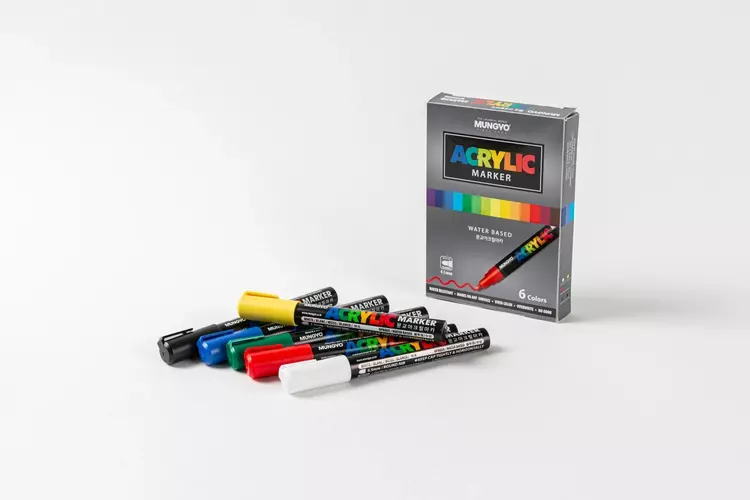 MUNGYO ACRYLIC MARKER 6 COLOR SET MUNGYO ACRYLIC MARKER 6 COLOR SET