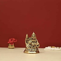 Brass Kuber - 3.5 inch Height | Elegant Brass Idol of Kuber for Wealth and Abundance