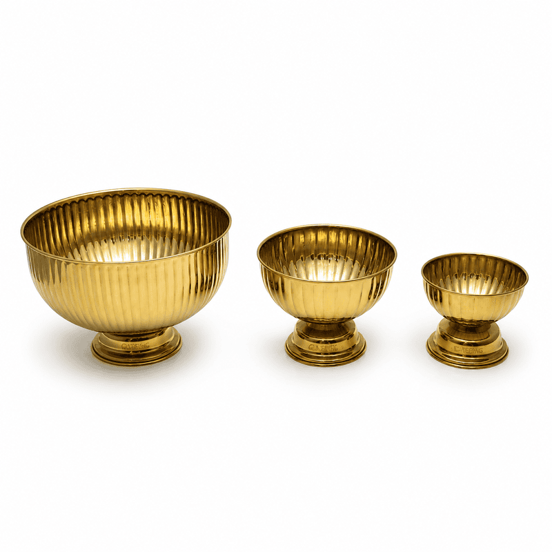 PUNCH BOWL SET GOLD 6"8"10"