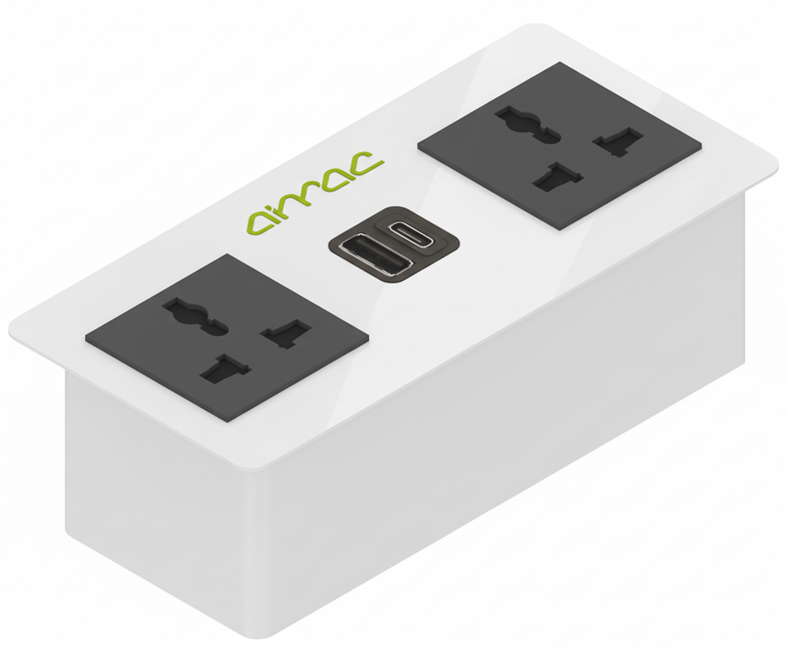 Aimac Power IN DESK PIDP22 White Glossy