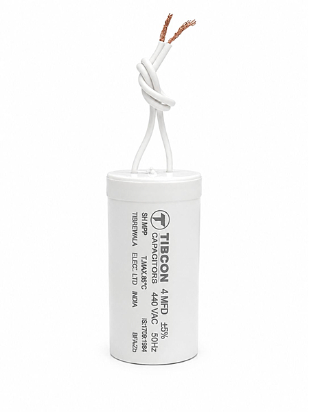 TIBCON 4 MFD 440V PP Motor Run Capacitor |Wire type