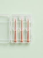 3pc Silicone Baby Toothbrush Set with Travel Case for 0-18 Months