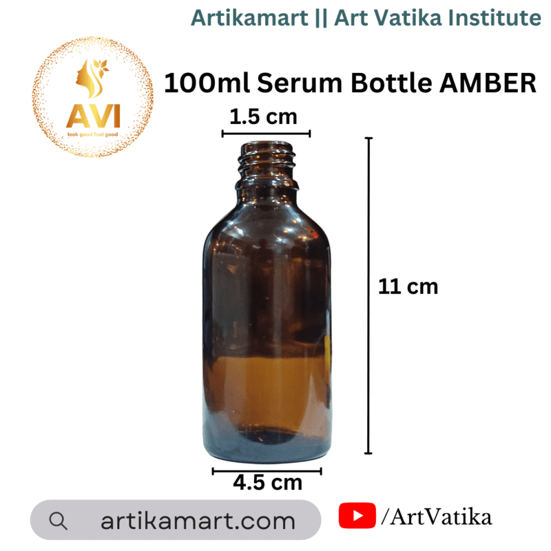 100 ml Serum Bottle AMBER Brown 18mm NECK