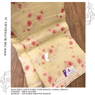 PURE LINEN SAREE  YBRSLIN23431