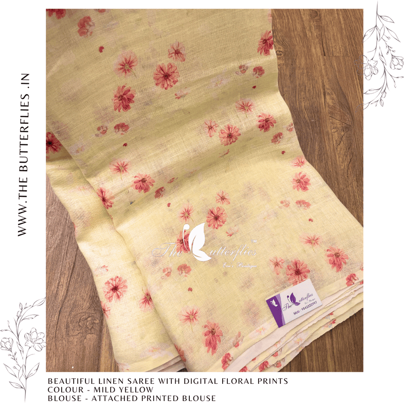 PURE LINEN SAREE YBRSLIN23431 PURE LINEN SAREE YBRSLIN23431