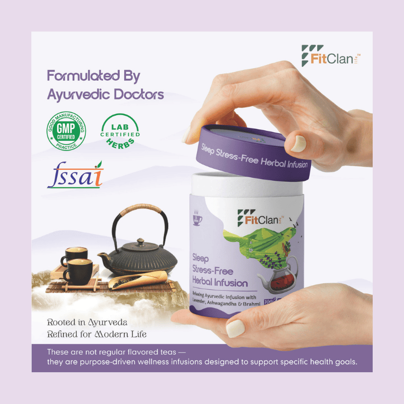 Sleep Stress-Free Herbal Tea | Relaxing Ayurvedic Tea with Ashwagandha, Brahmi & Lavender